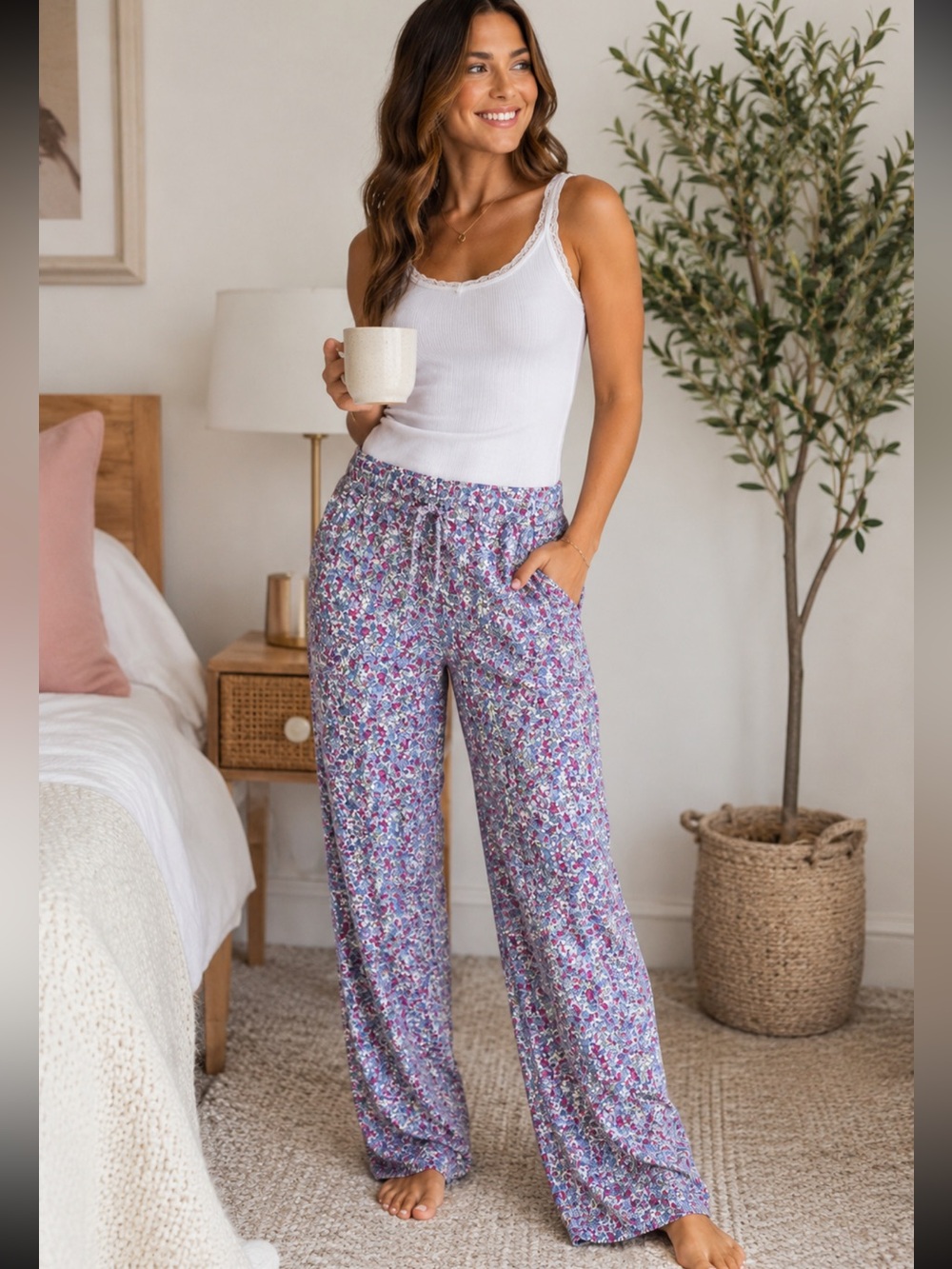 GAP 100% Cotton Floral Pajama Lounge Pants Medium New